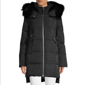 Derek Lam 10 Crosby Womens Black Convertible Puffer Parka To Vest Coat Hood Med